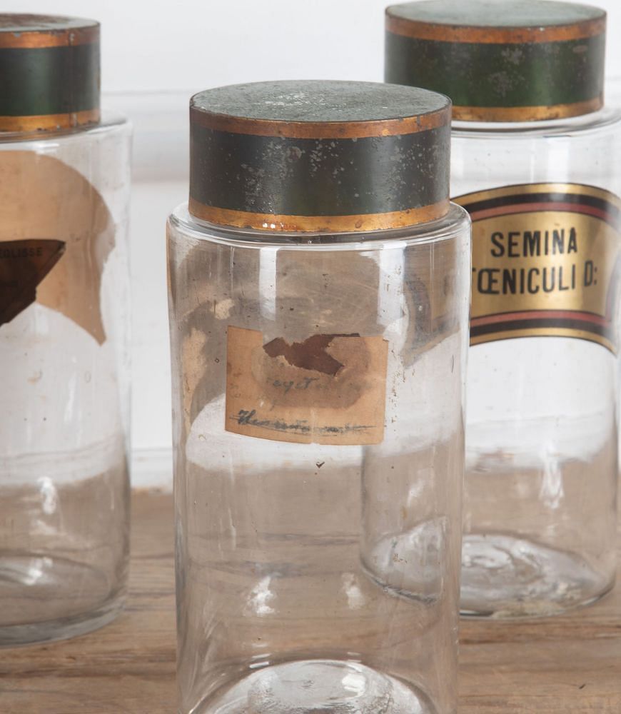Set of Eight 19th Century Glass Hand Blown Apothecary Jars DA3435609