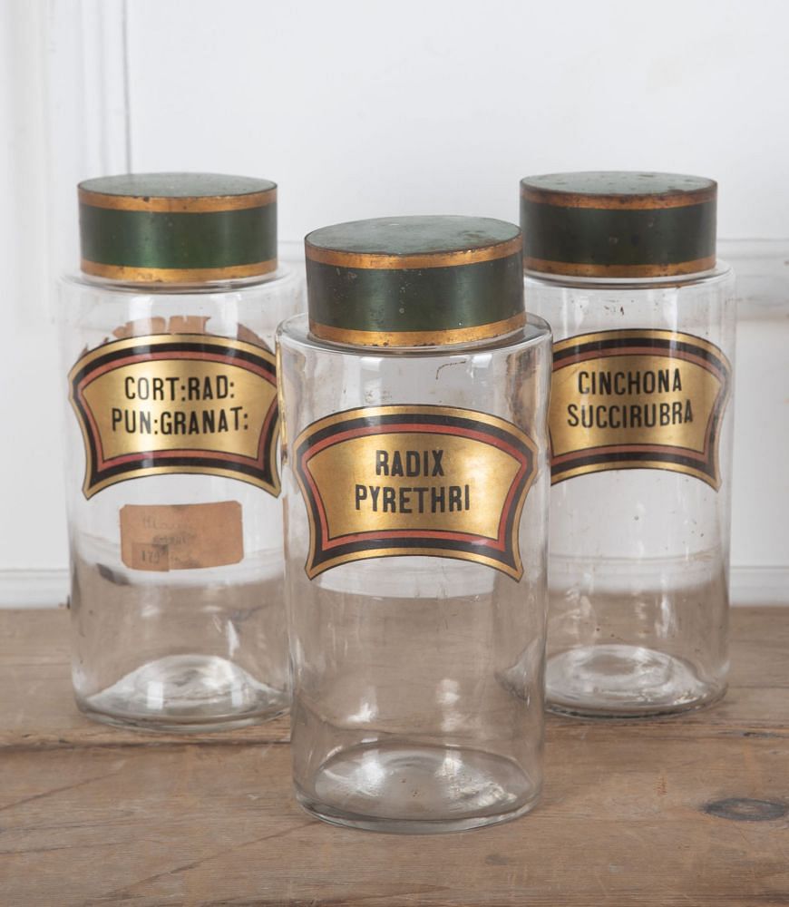 Set of Eight 19th Century Glass Hand Blown Apothecary Jars DA3435609