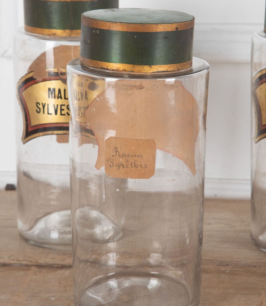 Set of Eight 19th Century Glass Hand Blown Apothecary Jars DA3435609