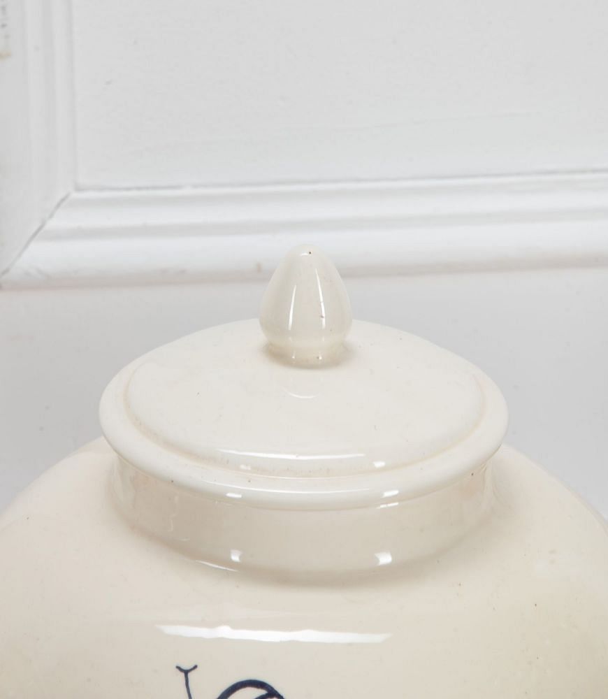Pair of Large 20th Century Italian White Tin Glazed 'Globe' Apothecary Jars DA3439389