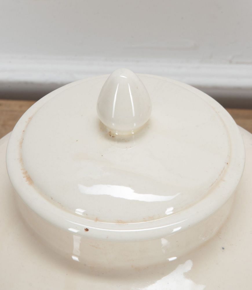 Pair of Large 20th Century Italian White Tin Glazed 'Globe' Apothecary Jars DA3439389