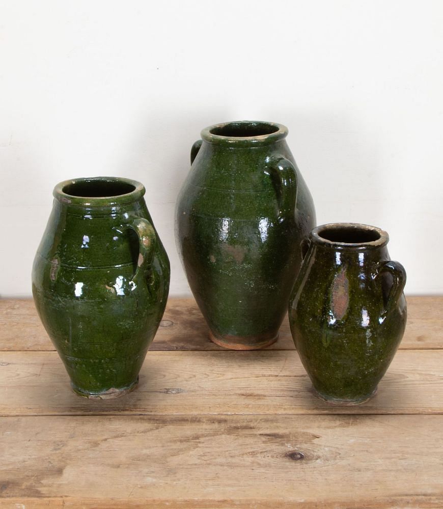 Trio of 19th Century Green Glaze Sardine Pots DA3442320