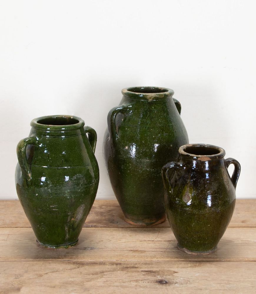 Trio of 19th Century Green Glaze Sardine Pots DA3442320