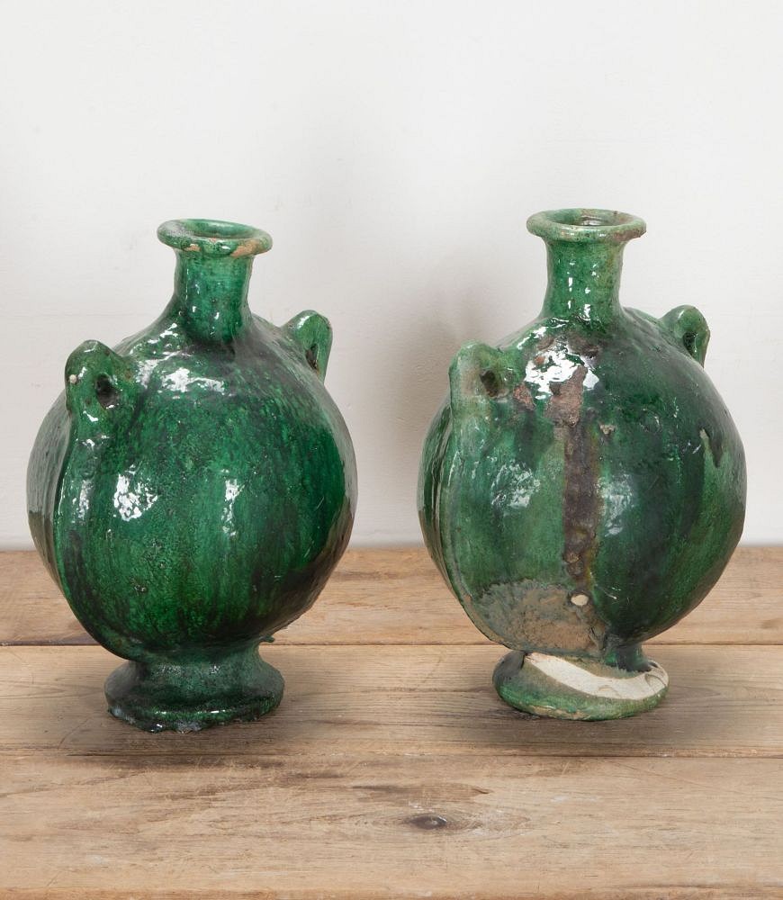 Pair of 19th Century Green Glaze Water Jars DA3442322