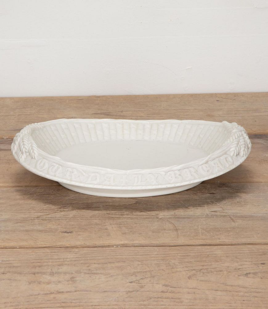 19th Century 'Give Us This Day Our Daily Bread' Parian Ware Bread Plate DA3541771