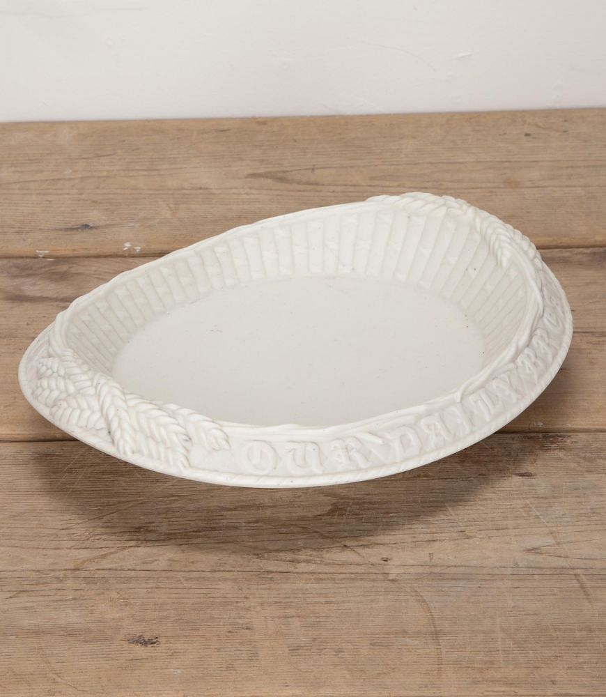 19th Century 'Give Us This Day Our Daily Bread' Parian Ware Bread Plate DA3541771