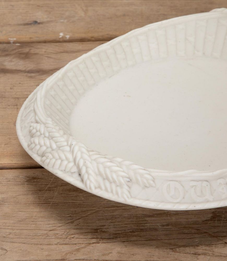 19th Century 'Give Us This Day Our Daily Bread' Parian Ware Bread Plate DA3541771