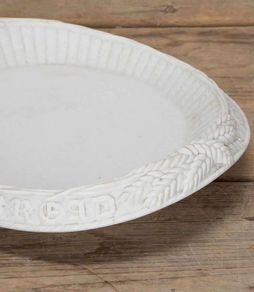 Late 19th Century English 'Give Us This Day Our Daily Bread' Parian Ware Bread Plate DA3541772