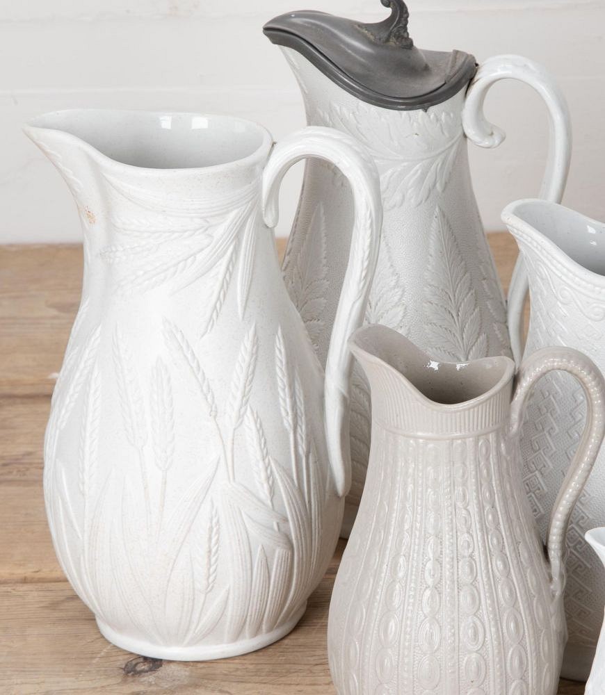 Set of Eight 19th Century English China Water Jug Collection by Dudson DA3541779