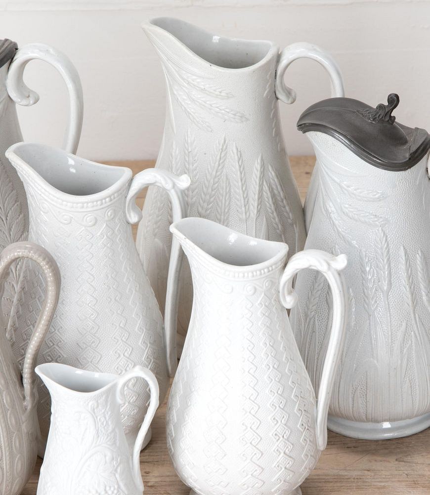 Set of Eight 19th Century English China Water Jug Collection by Dudson DA3541779
