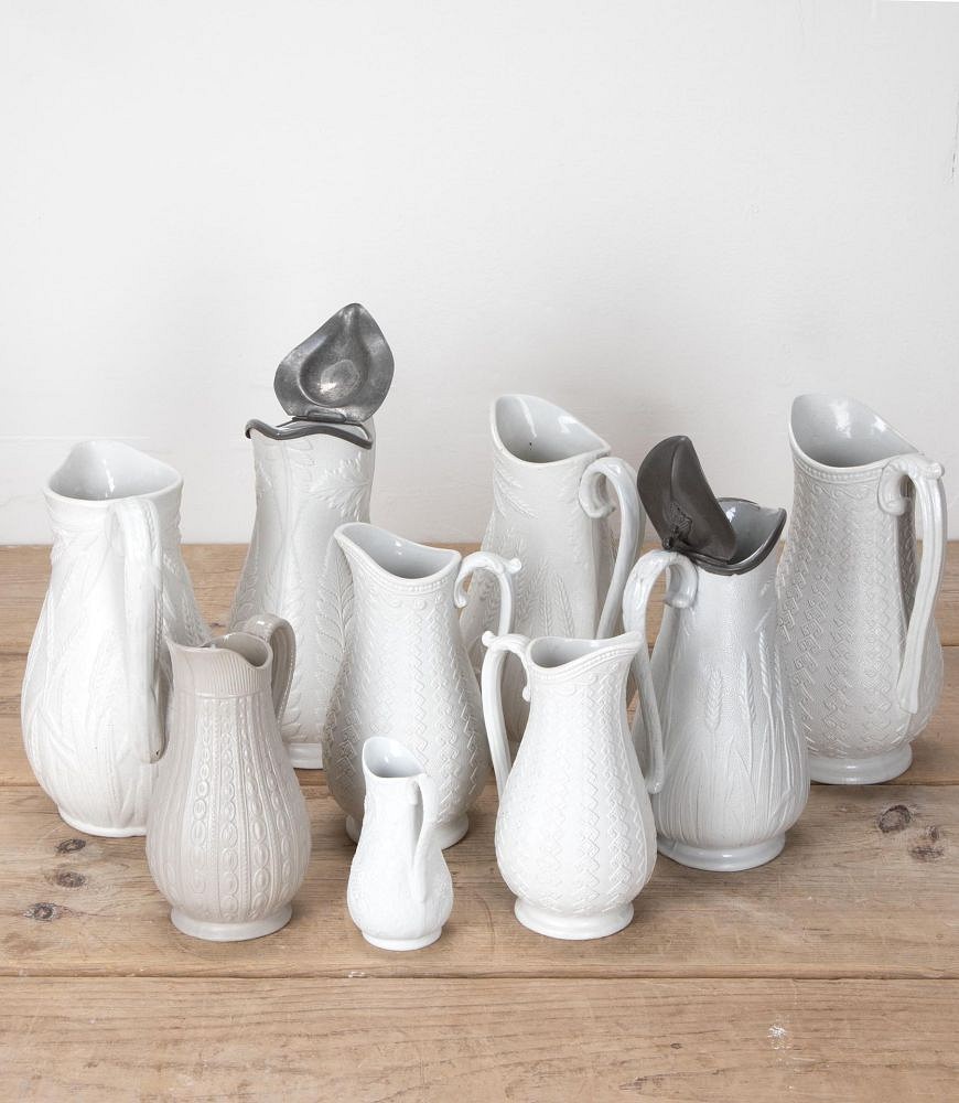 Set of Eight 19th Century English China Water Jug Collection by Dudson DA3541779