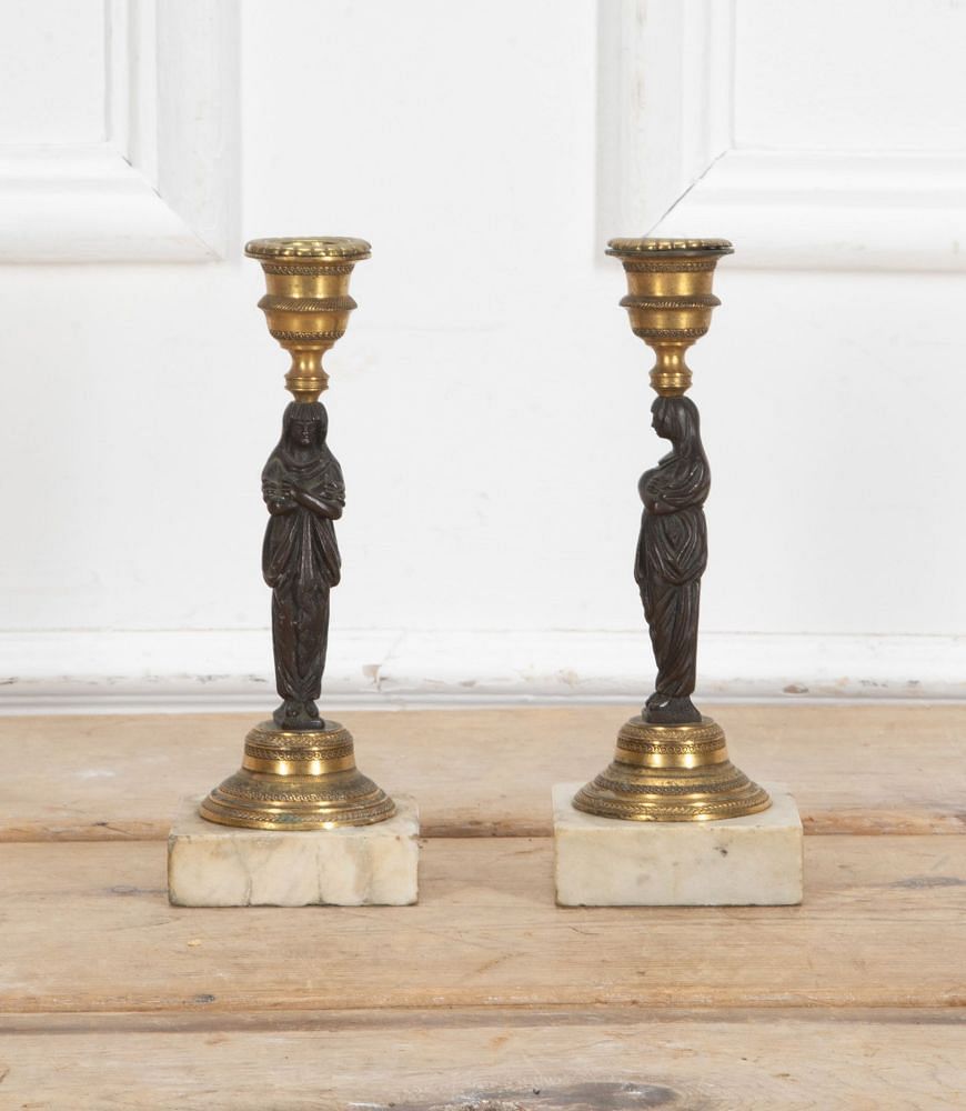Pair of 19th Century Italian Regency Candle Sticks DA3641288
