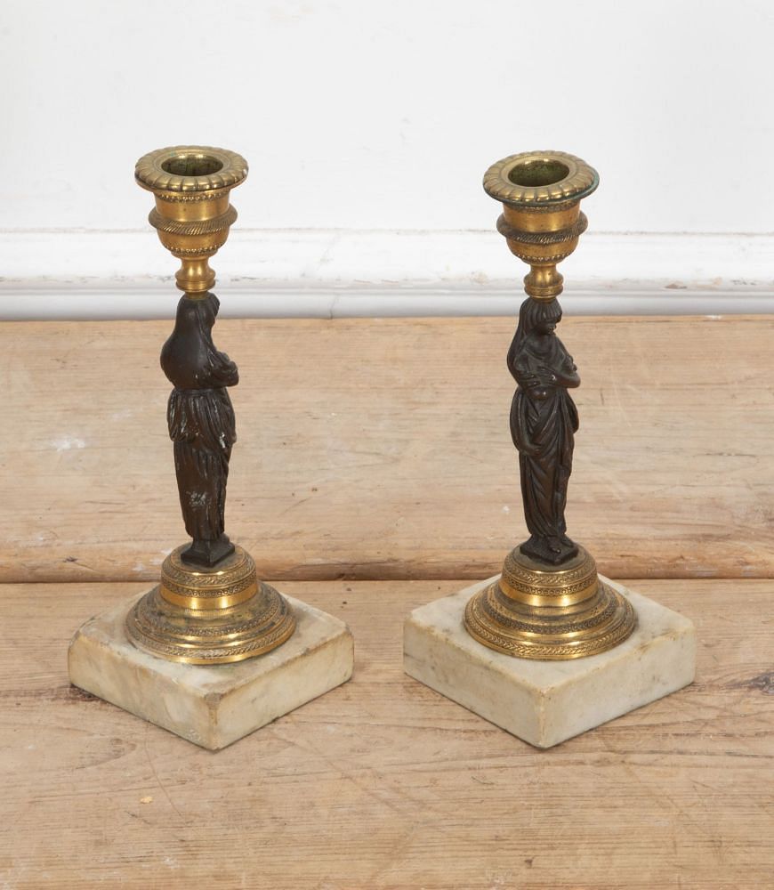 Pair of 19th Century Italian Regency Candle Sticks DA3641288