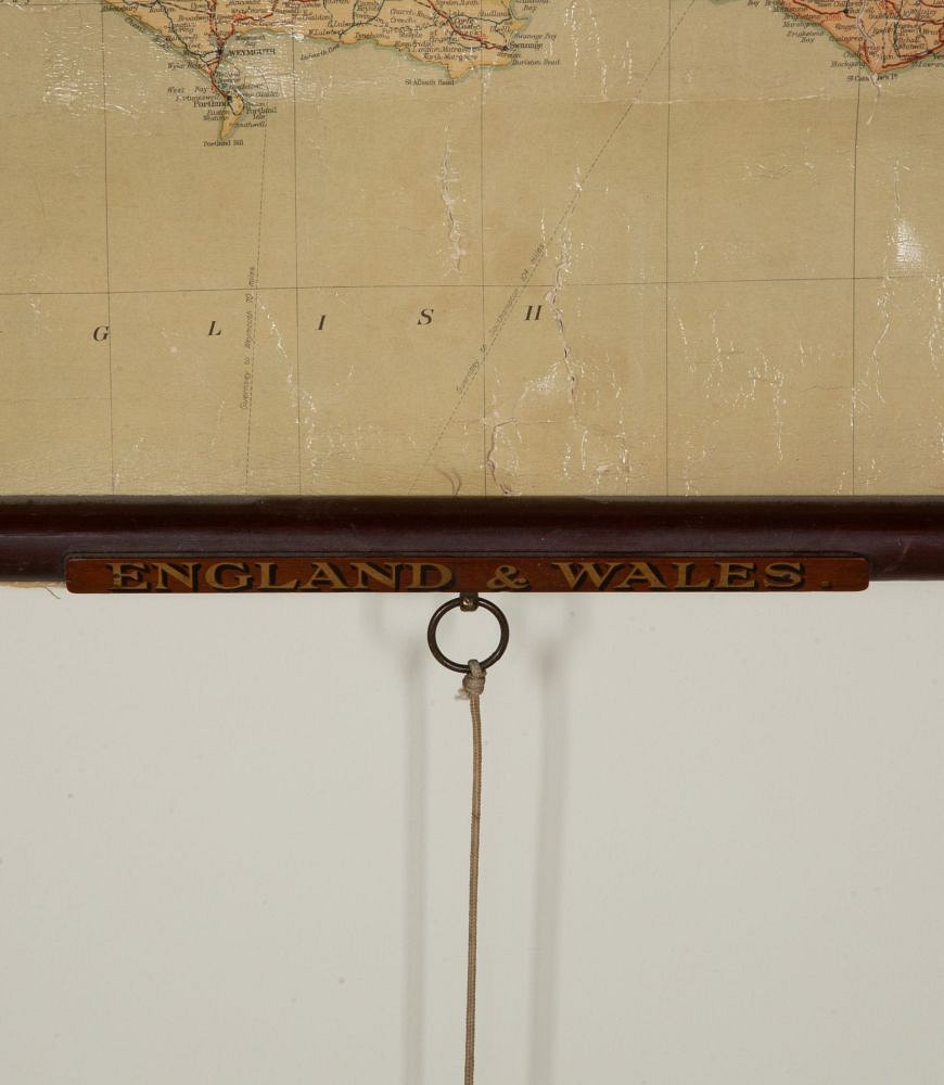 Large 1920s Pull Down Map of England and Wales DA3643222