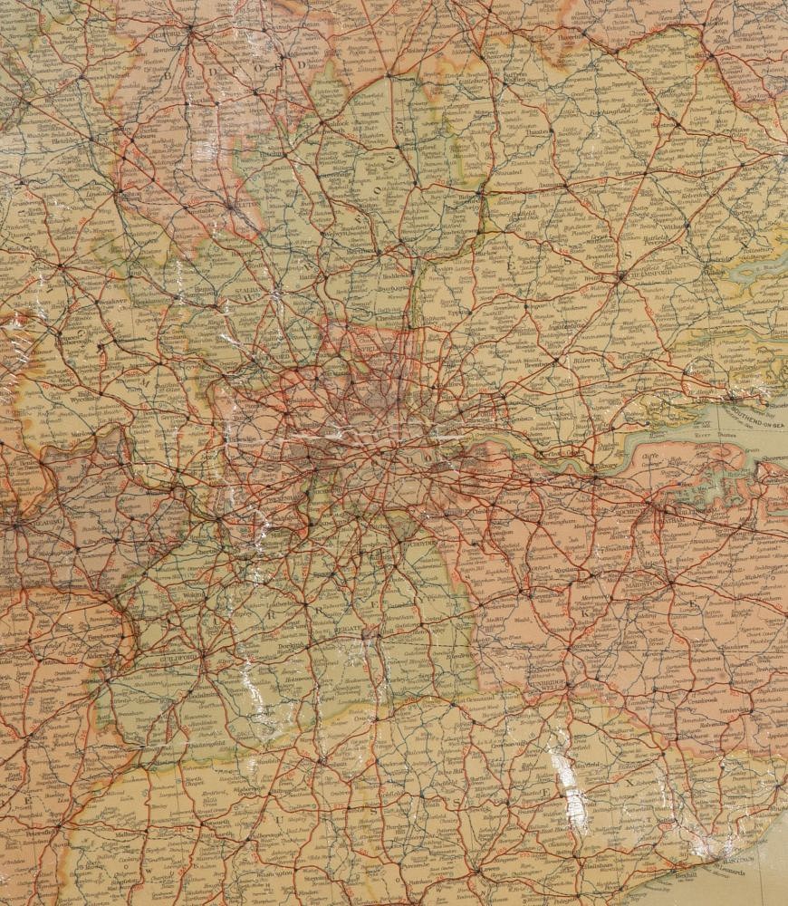 Large 1920s Pull Down Map of England and Wales DA3643222