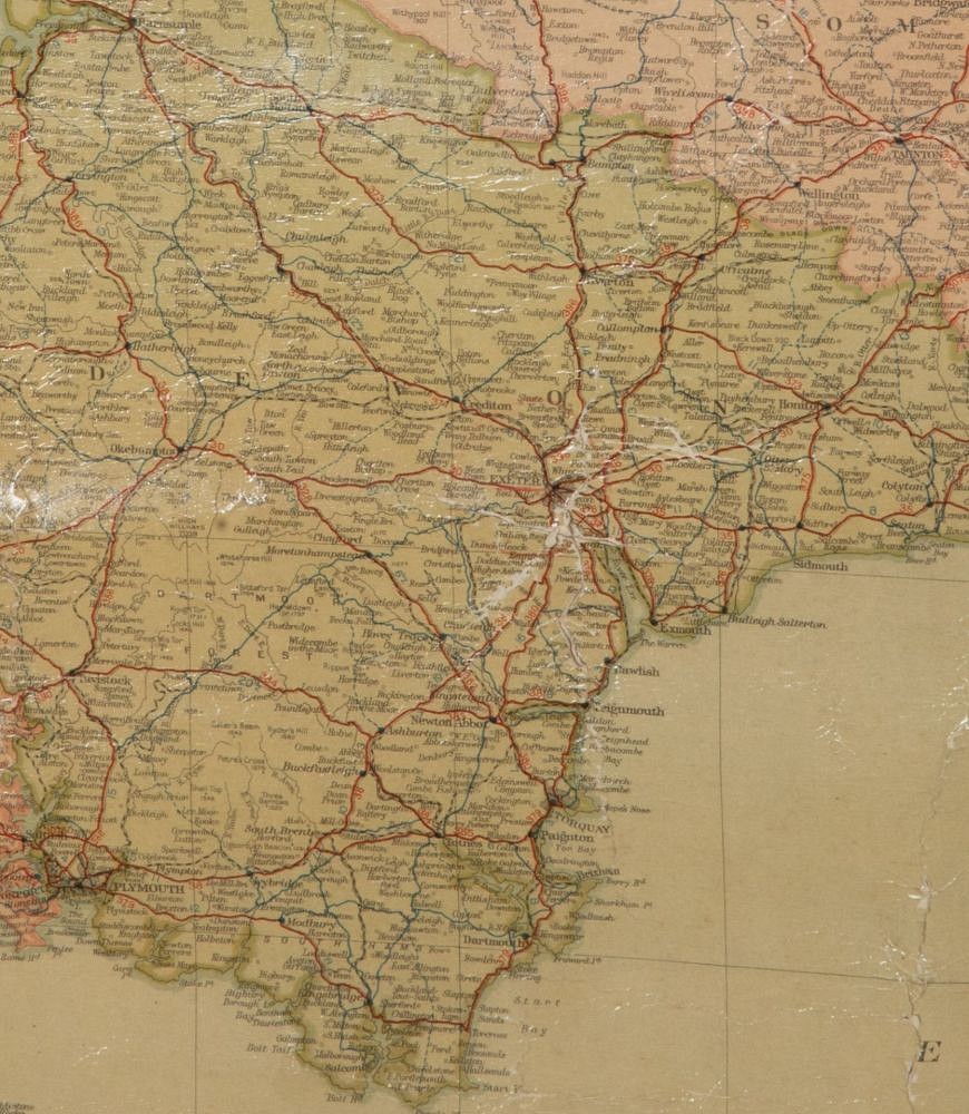 Large 1920s Pull Down Map of England and Wales DA3643222