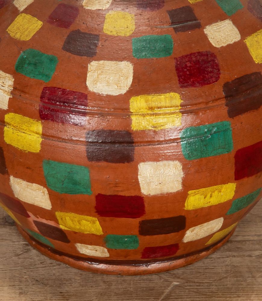 20th Century French Terracotta Jug with Chequered Pattern DA3743417