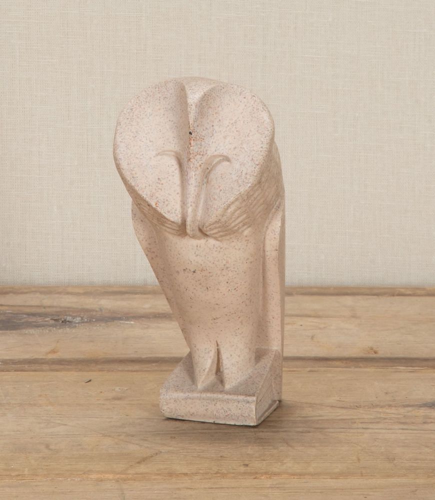 Mid-Century French Soapstone Barn Owl Sculpture DA3743468