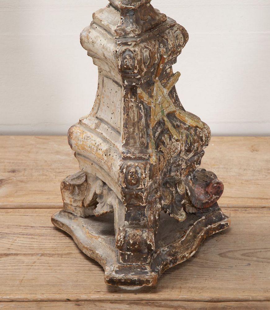 18th Century Italian Single Silver Gilt Church Alter Stick DA4341694