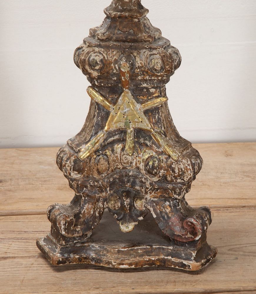 18th Century Italian Single Silver Gilt Church Alter Stick DA4341694