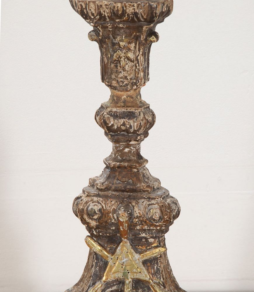 18th Century Italian Single Silver Gilt Church Alter Stick DA4341694