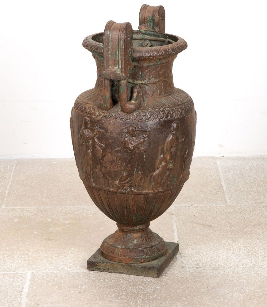 Large 19th Century Neo-Classical Cast Iron Urn DA4342255