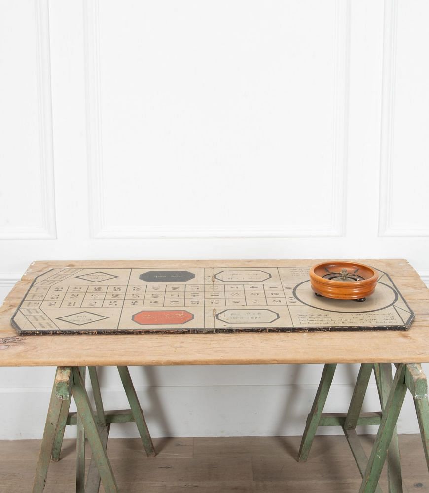 Early 20th Century French Roulette Board and Wheel DA449642