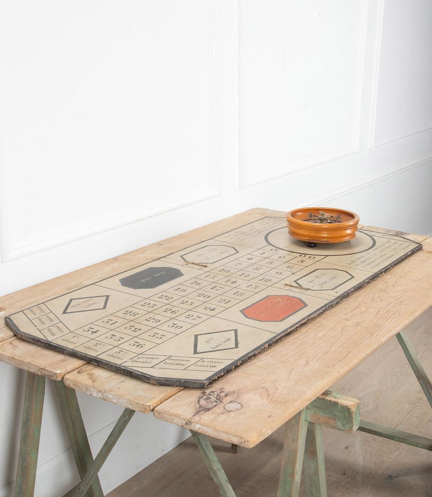 Early 20th Century French Roulette Board and Wheel DA449642