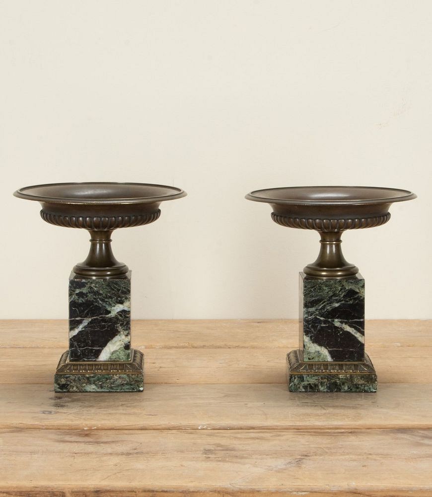 Pair of 19th Century French Bronze and Marble Tazzas DA5242394