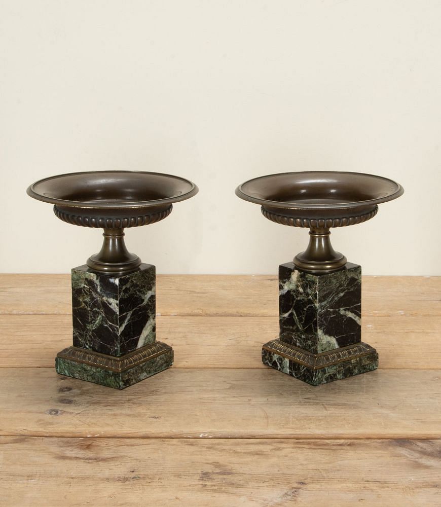 Pair of 19th Century French Bronze and Marble Tazzas DA5242394