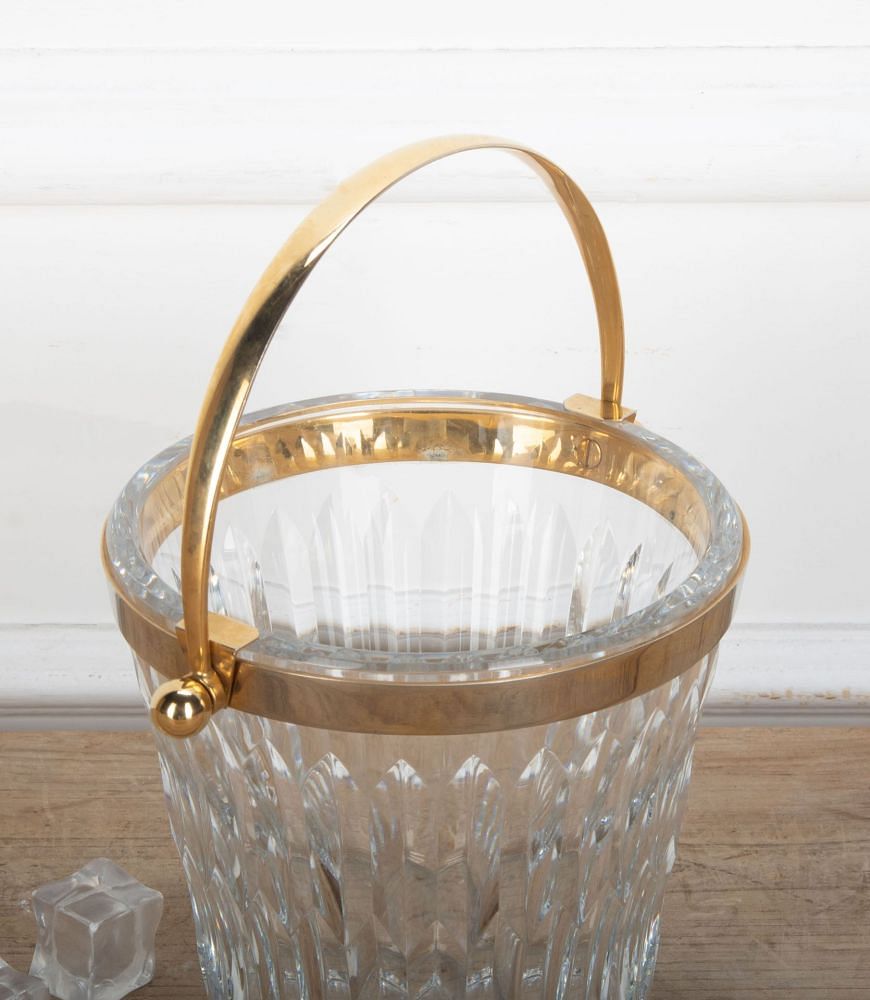 Mid-Century Baccarat Crystal and Gold Plated Ice Bucket DA5834596