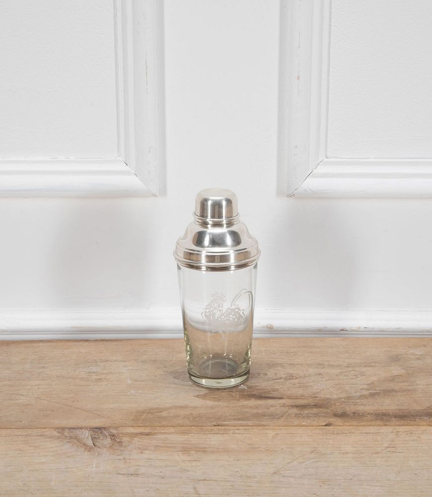Art Deco Cockerel Etched Cocktail Shaker By James Dixon & Co DA5837334