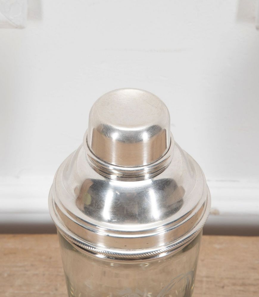 Art Deco Cockerel Etched Cocktail Shaker By James Dixon & Co DA5837334
