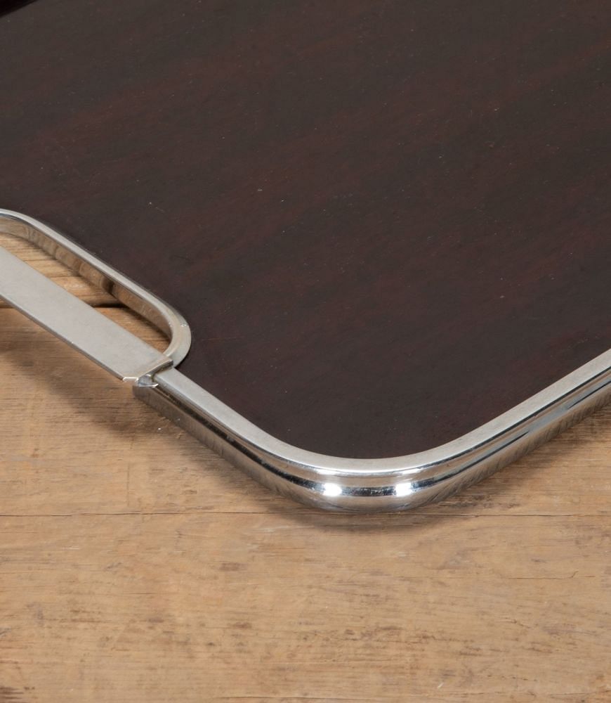 Art Deco English Chrome and Bakelite Serving Tray by Besway DA5842644