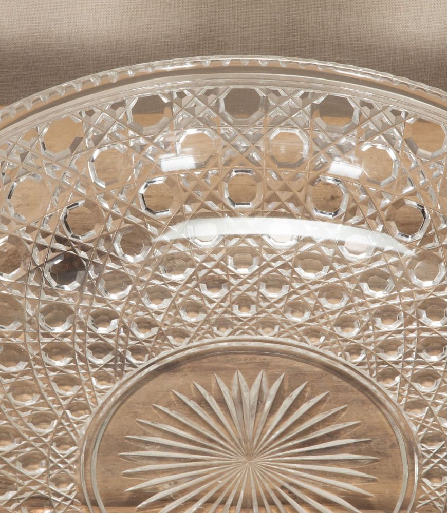 Large Art Deco English Cut Crystal Serving Bowl DA5842648