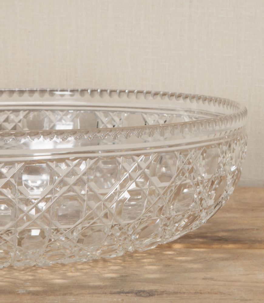 Large Art Deco English Cut Crystal Serving Bowl DA5842648