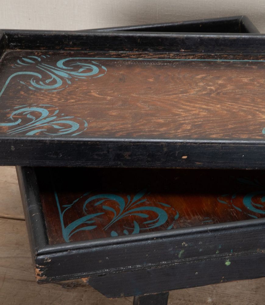 Pair of 19th Century English Hand Stencilled Wooden Folding Bed Trays DA5842654