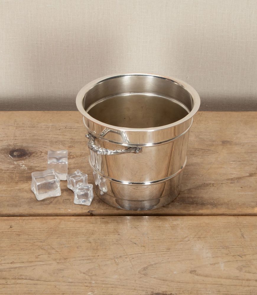 Mid-Century Silver Plated Ice Bucket with Removable Ice Melt Tray DA5842660