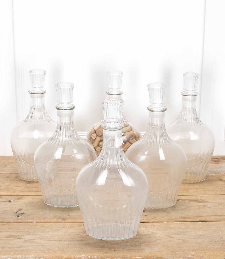 Set of Six Large 20th Century Flemish Glass Bottles DA6041471