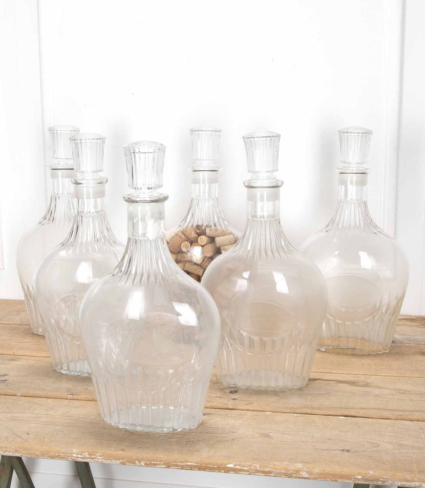 Set of Six Large 20th Century Flemish Glass Bottles DA6041471