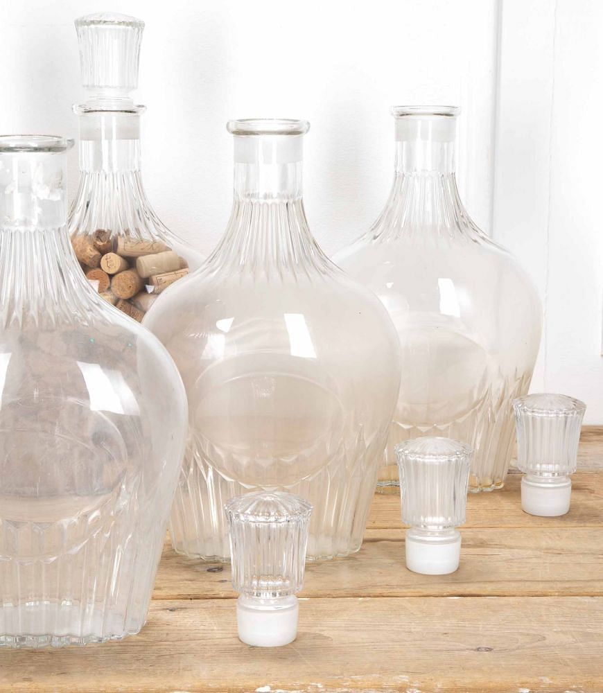 Set of Six Large 20th Century Flemish Glass Bottles DA6041471