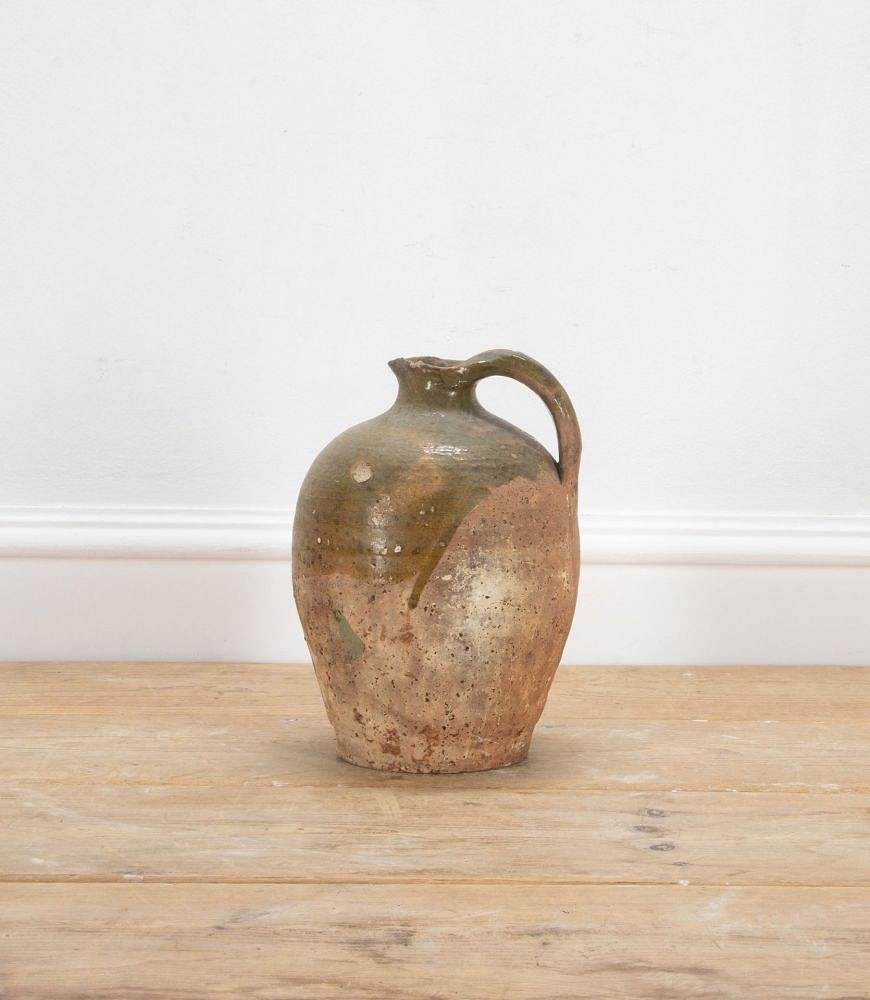 19th Century French Green Glaze Jug with Handle DA7236986