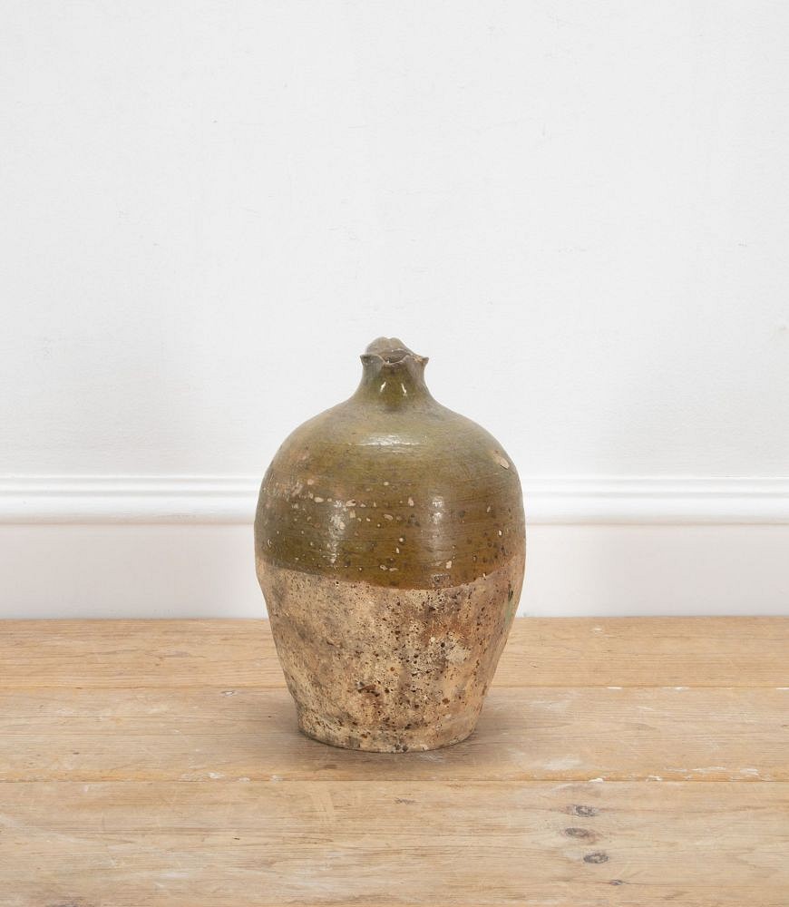 19th Century French Green Glaze Jug with Handle DA7236986