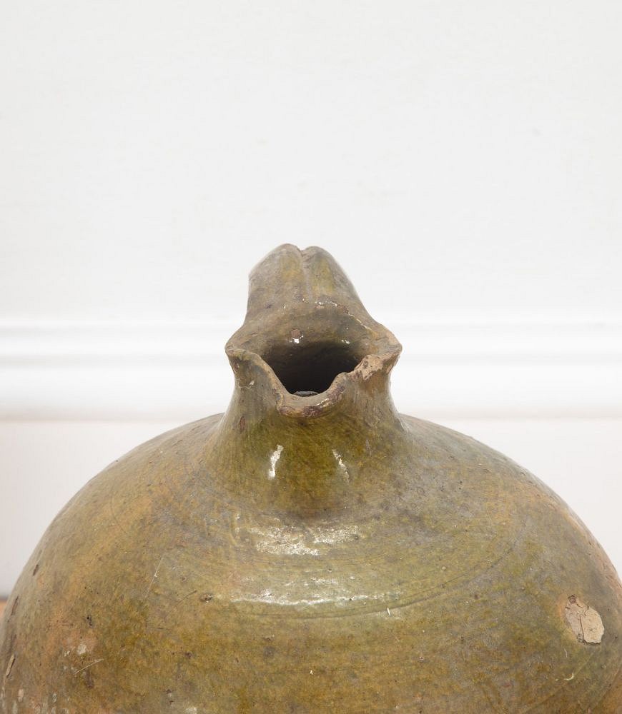19th Century French Green Glaze Jug with Handle DA7236986