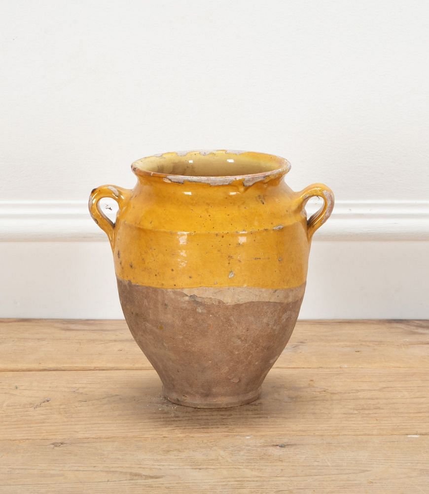 19th Century French Confit Pot with Yellow Glaze DA7240380