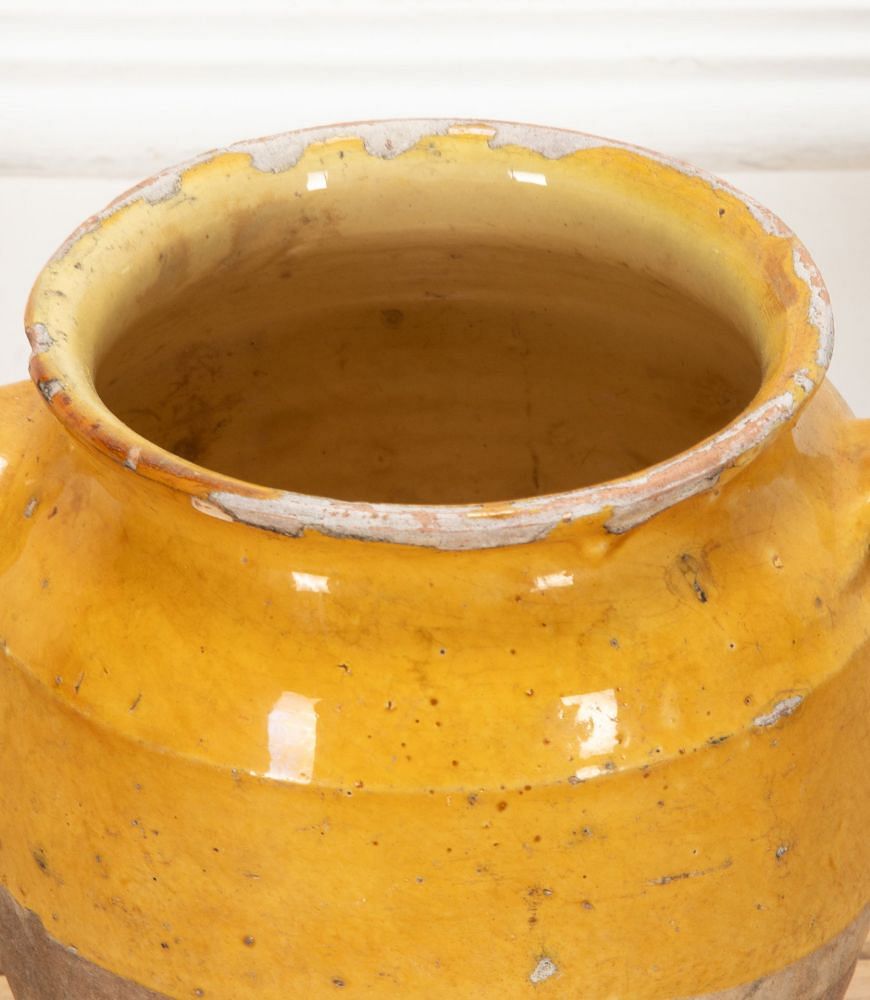 19th Century French Confit Pot with Yellow Glaze DA7240380