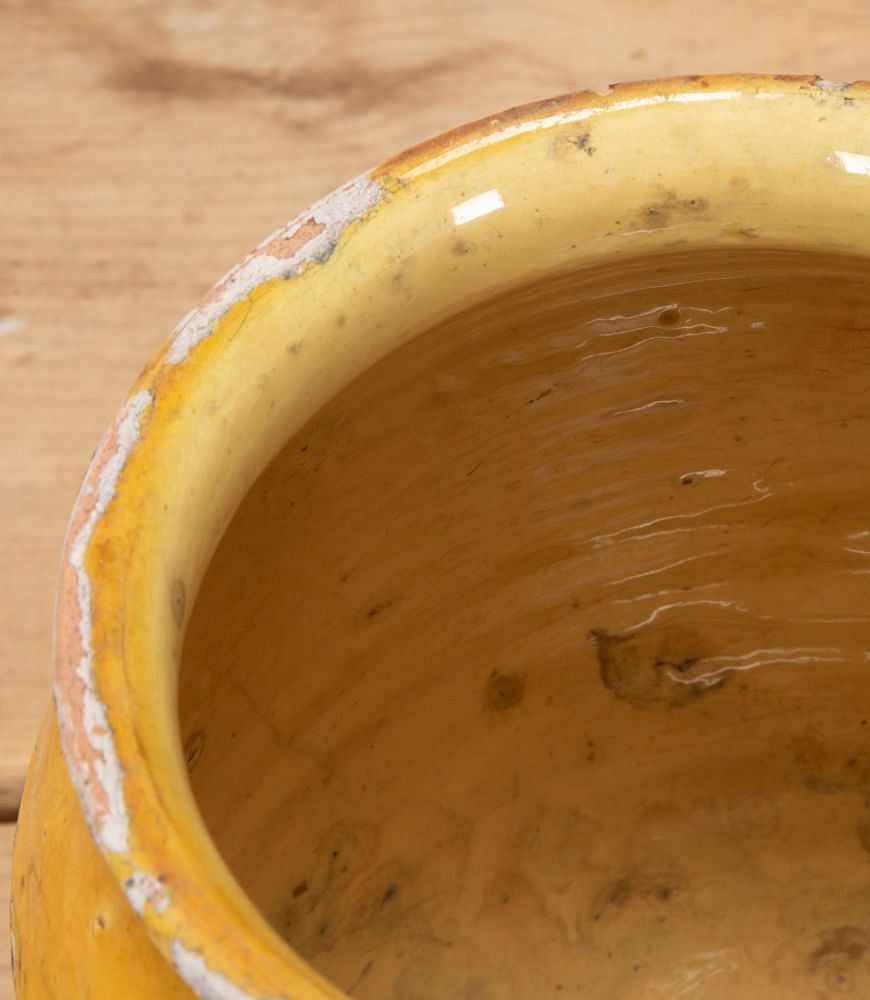 19th Century French Confit Pot with Yellow Glaze DA7240380