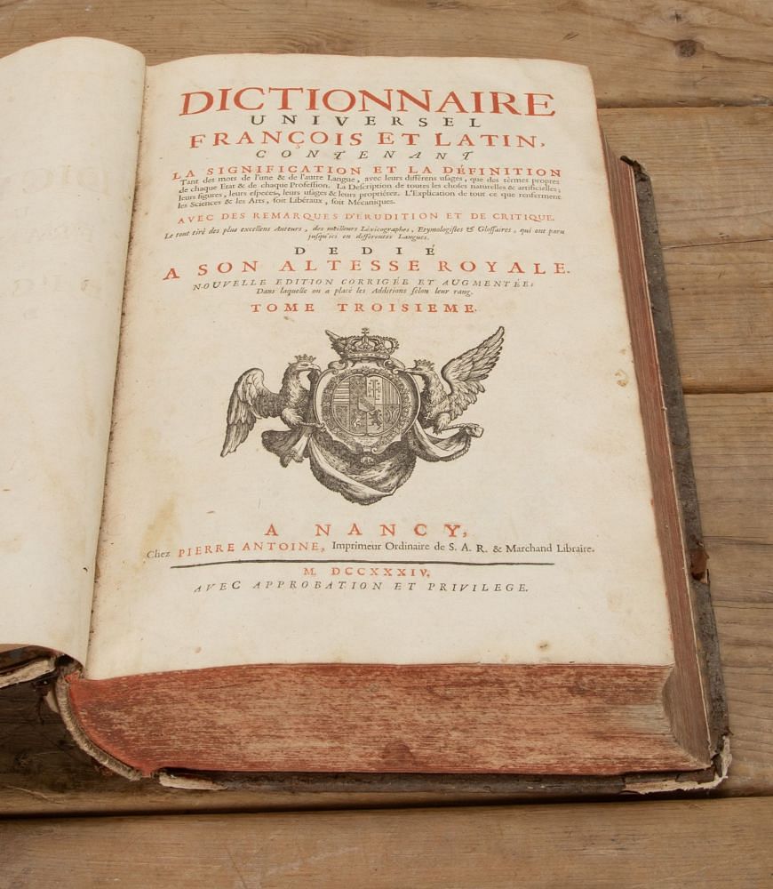 Set of Three 18th Century Leather Bound Dictionnaire de Trevor Volumes DA7242768