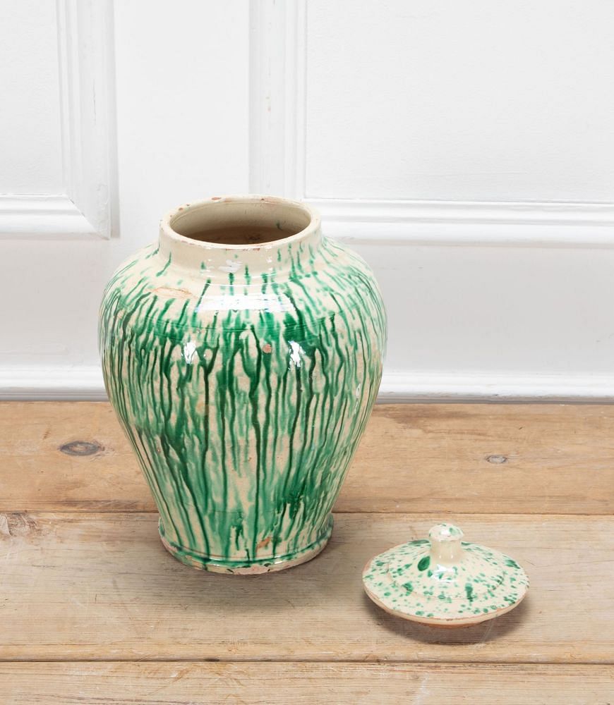 19th Century Italian Yeast Jar with Lid DA7437650