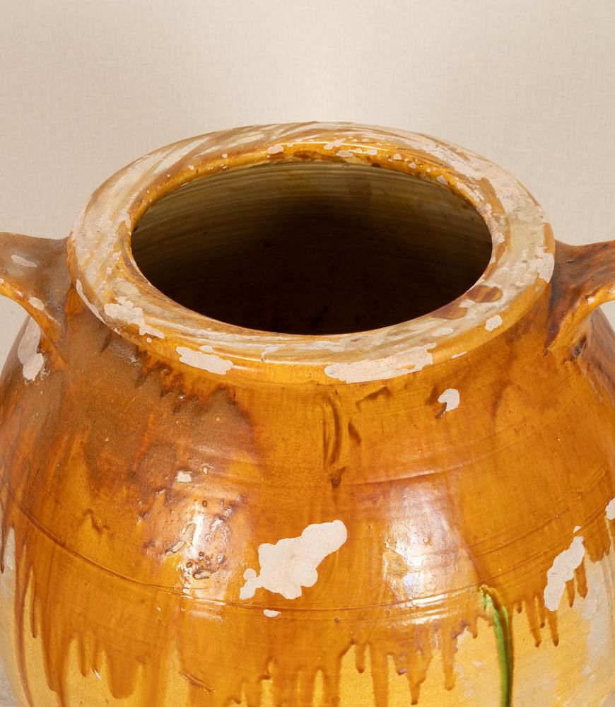 19th Century Italian Ochre Glazed Olive Pot DA7442904